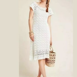 ANTHROPOLOGIE Britannia Crochet Knit Midi Dress